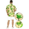 LA LEELA Men's Hawaiian Shirts Short Sleeve Button Down Shirt Mens Party Shirts Casual Holiday Tropical Shirts for Men Funny M Coconut, Autumn Green - 2 of 4
