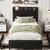 Twin Size Bed Frame with 2 Storage Drawers and Charging Station - 3 of 4