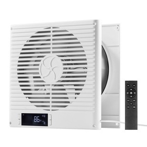 VEVOR 7.5-Inch Room to Room Fan, 2-in-1 305 CFM Through Wall Fan with Remote Control & Two-Way Airflow, 10-Speed Ventilation Quiet Vent ,White - 1 of 4