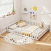 Costway Full Size Floor Bed with Full Length Safety Guardrails & Door for Boys, Girls Pink/Mint Sky/Icy Aqua/Gray/White/Natural - 2 of 4