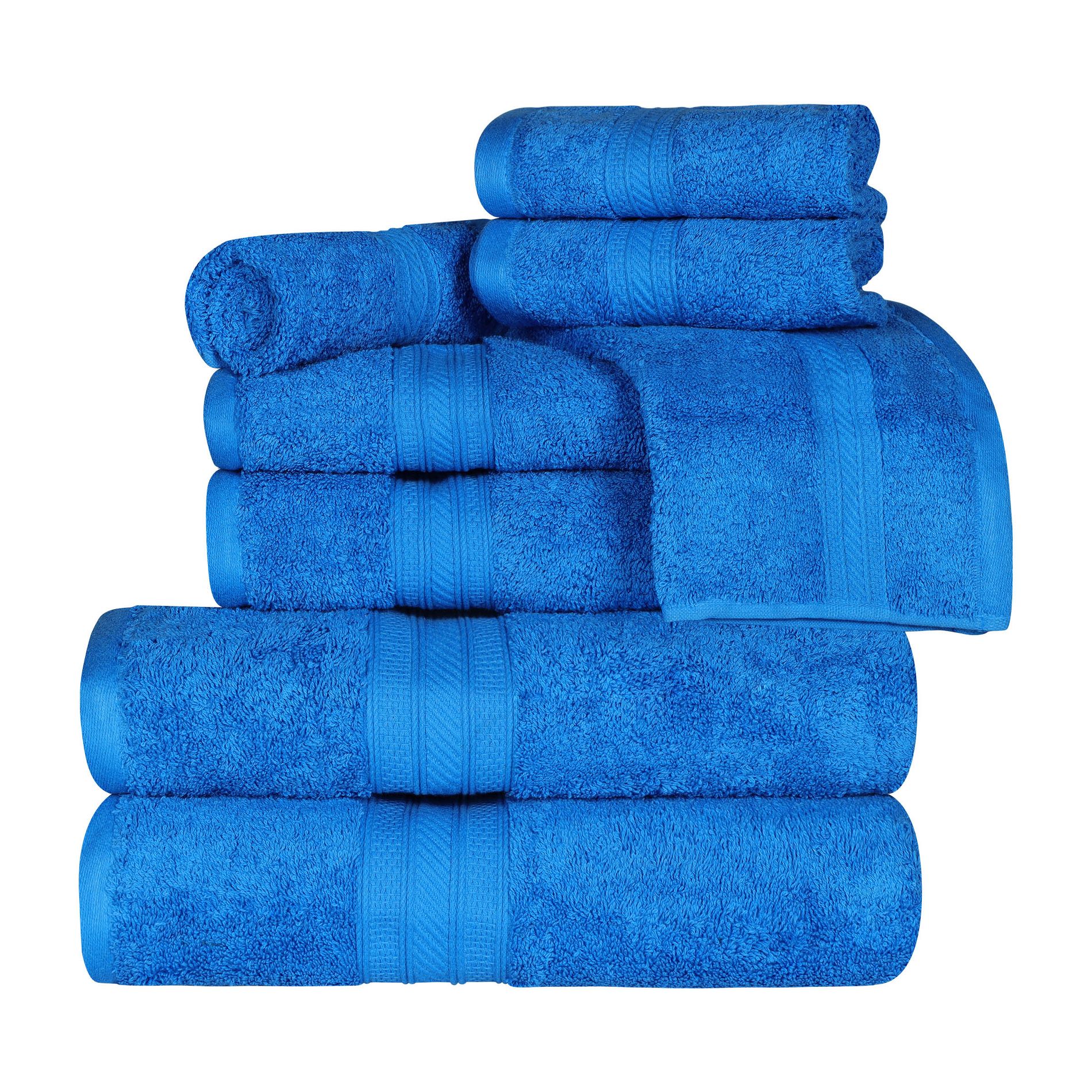 Cotton Highly Absorbent Solid Assorted 8-Piece Towel Set by Blue Nile Mills