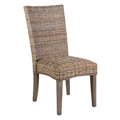 Set of 2 Carina Rattan Dining Chair Brown - East At Main