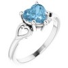 Pompeii3 7mm Blue Topaz Women's Heart Ring in 14k Gold 5.5mm Tall - 2 of 4