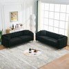 Oversized Chenille Sofa, Luxury 3+3 Seater Tufted Couch with Gold Metal Legs, Plush Cushioning, High-Density Foam, Throw Pillows, 750 lbs Capacity - 2 of 4
