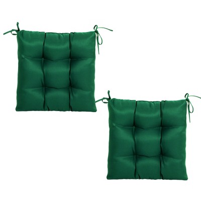 ARTPLANT Outdoor Dinning Seat Pads Cushions with Tie 19"x19"x4",Square Wicker Outdoor Tufted Chair Cushion,Set of 2