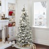 LuxenHome 6Ft Pre-Lit Snow Flocked Pop-Up Artificial Christmas Tree Green - image 2 of 4