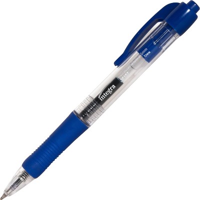 Integra Gel Pen Retractable Permanent .5mm Point Blue Barrel/Ink 36157