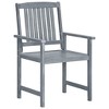 vidaXL 8X Solid Acacia Wood Patio Chairs with Cushions - Gray Garden Seating Set - 24"x22.4"x36.2" - 4 of 4