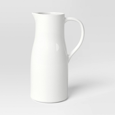 72oz Porcelain Pitcher White - Threshold™: Microwave & Dishwasher Safe, Hot/Cold Beverage Server, 10.625" Height