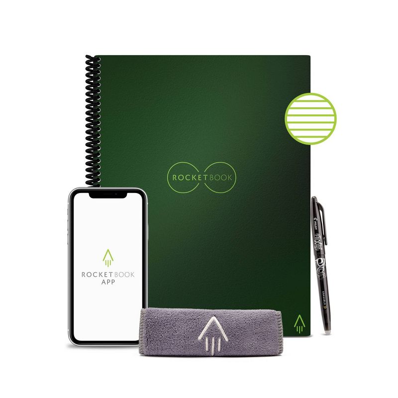 Core Smart Spiral Reusable Notebook Lined 32 Pages 8.5"x11" Letter Size Eco-Friendly Notebook - Rocketbook, 1 of 12