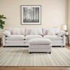 EHMKNP 3-Seat Corduroy Modular Sleeper Sectional Sofa - Comfy Upholstered with Ottoman for Living Room - 2 of 4