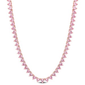 EVERLY JEWELRY | Rose Plated Sterling Silver 31.2 CT TGW Pink Cubic Zirconia Necklace, 18.5-inch - 1 of 4