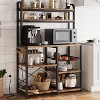 Kitchen Storage Rack with Power Outlet, Microwave Stand with Large Storage Shelves, 6-Tier Freestanding Utility Storage Shelf - 3 of 4