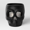 Medium Ceramic Stoneware Skull Candle Holder with Reactive Glaze Black - Threshold™ - image 4 of 4