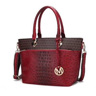 MKF Collection Grace Signature and Croc Embossed Tote Bag by Mia K