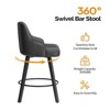 Thick Padded Cushion Wood Legs Modern Bar Stool With 360° Rotation - 4 of 4