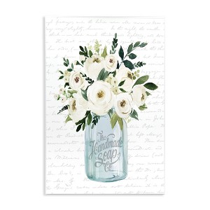 Stupell Industries White Blooms Flower Bouquet Classic Jar Script Wall Plaque Art, 13" x 19" - 1 of 4