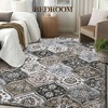 Vintage Area Rugs Washable Floral print Floor Cover, Non-Slip Oriental Accent Carpet, Foldable Low Pile Indoor Mat for Kitchen, Bedroom, Living Room - 4 of 4