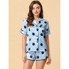 cheibear Women's Silky Satin Nightwear with Shorts Lounge Sleepwear Pajama Set - 2 of 4