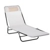 NicBex Folding  Patio Chaise Lounge Chair with Reclining Back, Breathable Mesh Seat & Headrest, for Patio, Beach, Yard - 2 of 4