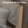 Velvet Upholstered Queen Bed Frame with Wingback Headboard & Footboard - Soft Platform Bed, Wood Slat Support, No Box Spring Needed - 4 of 4