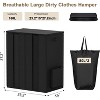 160L Double Laundry Hamper with Lid, Large Laundry Basket with 2 Removable Bags, Breathable Dirty Clothes Hamper 2 Section - 2 of 4