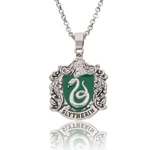 Harry Potter Womens Silver Plated Slytherin House Pendant, 16 + 2'' - 1 of 4