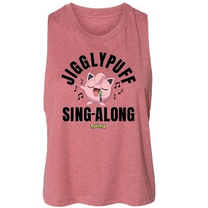 Women's Pokémon Jiggypuff Sing-Along Graphic Racerback Tank - Heather Mauve - Small - 1 of 3