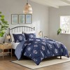 Madison Park 3pc Cassia Pintuck Microfiber Print Duvet Cover Set Navy Blue - 2 of 4