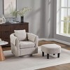 Wooakway Swivel Accent Chair with Ottoman Set Barrel Armchair with Removable Back Pillow with 2 Armrest Covers for Living Room Bedroom Office - 2 of 4