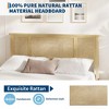 Full Bed Frame with Natural Rattan Headboard and 4 Drawers,Sturdy Wooden Slats - 4 of 4