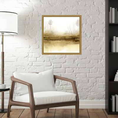 Golden Season Abstract Landscape Canvas Print in Warm Tones
