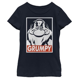 Girl's Snow White and the Seven Dwarves Grumpy Box Logo T-Shirt - 1 of 4