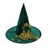 Racxily Halloween Ball Party Hat Witch Hat Wizard of Oz Simulation Flower Dress up Accessories Green Magic Hat - 4 of 4