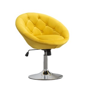 Vynxaria Noas Velvet Upholstered Tufted Back Swivel Accent Chair ¨C Stylish Comfort - 1 of 2