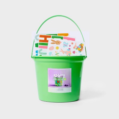 Plastic Green Easter Bucket with Stickers - Spritz&#8482;