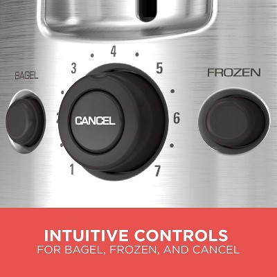 Black and Silver Stainless Steel 2-Slice Toaster with Wide Slots