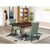 HomeStock 3-Pc Mahogany Finish Rectangular Solid Wood Top with Dropleaf Dining Table Set - 2 of 4