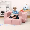 3pcs Kids Couch Toddler Couch, Modular Kids Play Couch for Playroom Convertible Sofa Foam Play Couch, Removable Cover - 2 of 4