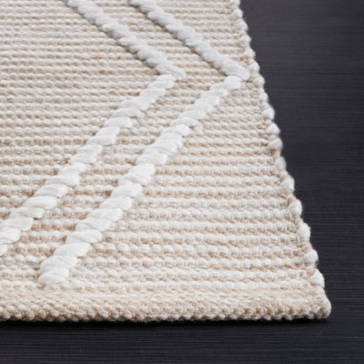 Natural Ivory 4' x 6' Handmade Wool Flat Woven Rug