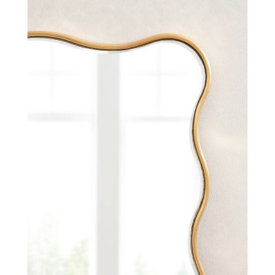 Viona 24" x 36" Gold Scalloped Edge Vanity Mirror