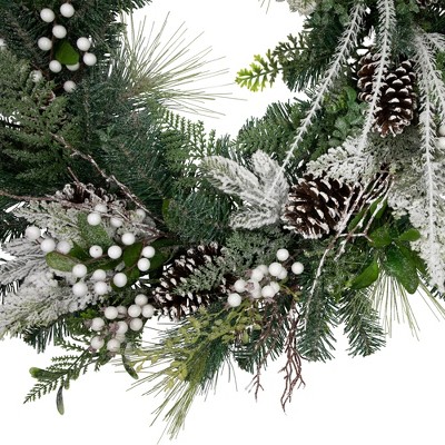 Frosted Pinecones and Berries 36'' Christmas Wreath