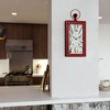 Yosemite Home Decor Waverly Distressed Rectangle Wall Clock, Red, White, (CL19628937) - 3 of 3