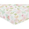 Sweet Jojo Designs Girl Baby Fitted Crib Sheet Butterfly Floral Pink Green and White - 3 of 4