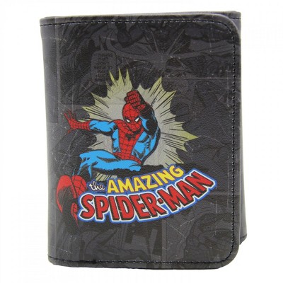Adult Spider-Man Black Panels Trifold Wallet