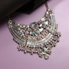SOHI Women's Crystal Silver Maxi Crystal Necklace - 3 of 4