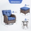 Buenhomino Outdoor Swivel Rocker Chairs Set, 360 Degree Rocking Patio Conversation Set with 5" Thickened Cushions, Glass Coffee Table - 3 of 4