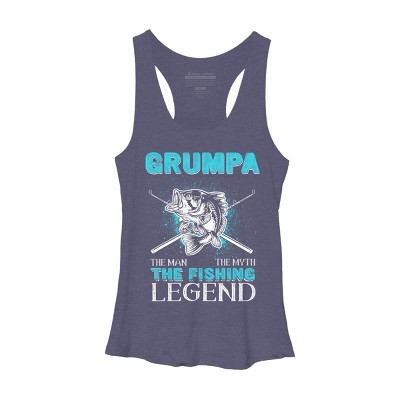 Women's Design By Humans Grumpa Man Myth Fishing Legend By HoangCathrine Racerback Tank Top