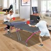 DSVIMOY Portable Ping Pong Table, 8ft Foldable Table Tennis Table Set with Net, 2 Paddles & 3 Balls for Indoor Outdoor, Pink&Black, 96"*48"*30" - 2 of 4