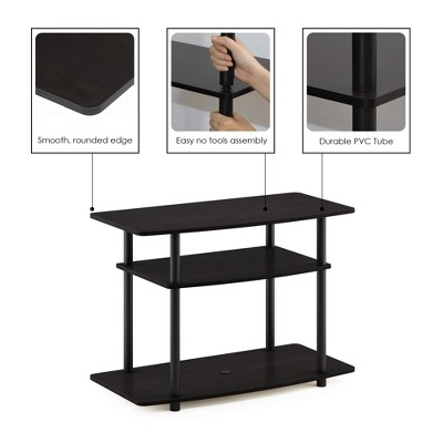 Espresso Black PVC Composite 3-Tier TV Stand with Mount